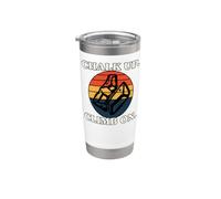 Rock Climbing Bouldering Chalk Up Climb On Retro Sunset Vaso térmico de acero inoxidable de doble pared