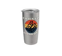 Rock Climbing Bouldering Chalk Up Climb On Retro Sunset Vaso térmico de acero inoxidable de doble pared