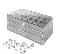 Rock Collection Box-Gemstone Display, estante de con 54 sujetos | Colección Rock, escaparate de 3 capas hecho de acrílico visual elegante colección de rock para el día del niño, día del padre