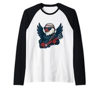 Rock Eagle Espíritu Americano de Libertad Camiseta Manga Raglan