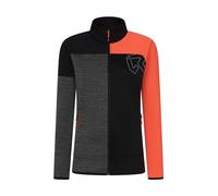 Rock Experience REWC02331-W977 Kobra Mock Neck FZ Woman Fleece Sweatshirt Mujer 0208 Caviar+2151 Fiery Coral+O014 Grey Melange XXL