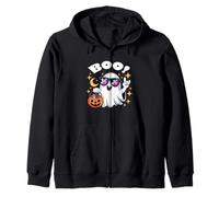 Rock Ghost Retro Halloween Calabaza Cool Funny Ghost Boo Sudadera con Capucha