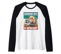 Rock Gnome Drumming Into My Retirement Sayings For Drummers Camiseta Manga Raglan