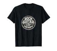 Rock Guitar Is My Therapy - Insignia Vintage con diseño de Guitarra Camiseta