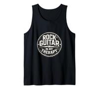 Rock Guitar Is My Therapy - Insignia Vintage con diseño de Guitarra Camiseta sin Mangas