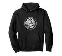 Rock Guitar Is My Therapy - Insignia Vintage con diseño de Guitarra Sudadera con Capucha