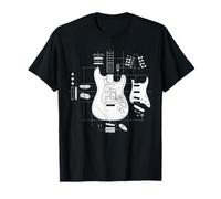Rock Guitar Sketch Rock Music Lover Guitarra eléctrica Ventilador de Rock Camiseta