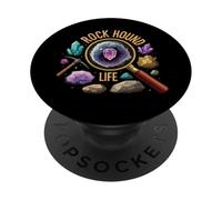 Rock Hound Life Geologist Crystal Collector Mineral Hunter PopSockets PopGrip Adhesivo