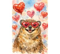 Rock Hyrax Valentine Lined Notebook | Cute Rcok Hyrax with Hearts | Adorable Animal Love Journal | Romantic Gift for Animal Cute Composition Notebook ... notebook journal writing Lovers | 6 x 9 Inch