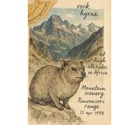 Rock Hyrax Vintage Notebook - 6x9 Inch Lined Journal with Antique Mountain Illustration, African Wildlife Sketch, Rustic Nature-Themed Writing Notebook, 120 Pages