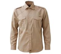 ROCK-IT Apparel Hombres Camisa Manga Larga Aspecto Militar, Camisa Camisa Casual de Trabajador [Tallas S-5XL] 100% algodón, Camisa de Verano con Botón Delantero y Bolsillos I Beige 5XL
