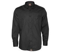 ROCK-IT Apparel Hombres Camisa Manga Larga Aspecto Militar, Camisa Camisa Casual de Trabajador [Tallas S-5XL] 100% algodón, Camisa de Verano con Botón Delantero y Bolsillos I Negro XX-Large