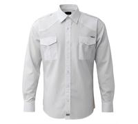 ROCK-IT Apparel Hombres Camisa Manga Larga Aspecto Militar, Camisa Camisa Casual de Trabajador [Tallas S-5XL] 100% algodón, Camisa de Verano con Botón Delantero y Bolsillos I Blanco XXL