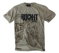 ROCK-IT Apparel Hombres Camiseta Bike Manga Corta Cuello Redondo Camisa 100% Algodón Bikershirt Vintage Tallas S-5XL Corte Regular Oliva 3XL
