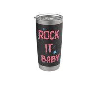 Rock it Baby Doodle Rock Star Music Rock & Roll Mujeres Niña Vaso térmico de acero inoxidable de doble pared