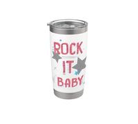 Rock it Baby Doodle Rock Star Music Rock & Roll Mujeres Niña Vaso térmico de acero inoxidable de doble pared