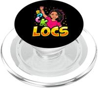 Rock Locs Funny Dreadlocs Mujeres Negras Melanina Queen Dreads PopSockets PopGrip para MagSafe
