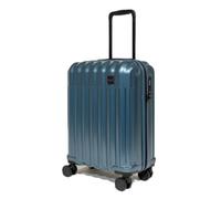 Rock Luna - Maleta pequeña de carcasa rígida en color azul, funda ligera y duradera de ABS con cerradura TSA, 8 ruedas giratorias y mango telescópico, equipaje a cuadros metálico plateado, 54,5 x 37,5