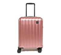 Rock Luna - Maleta pequeña de carcasa rígida en color rosa, funda ligera y duradera de ABS con cerradura TSA, 8 ruedas giratorias y asa telescópica, equipaje metálico a cuadros, 54,5 x 37,5 x 23 cm