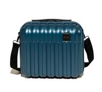 Rock Luna Vanity - Maleta rígida en color azul, aprobada para equipaje de mano, correa extraíble para el hombro y la maleta, cremalleras con cerradura, equipaje de mano metálico, 27 x 31 x 17 cm
