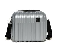 Rock Luna Vanity - Maleta rígida en plata, aprobada para equipaje de mano, correa extraíble para el hombro y la maleta, cremalleras con cerradura, equipaje de mano metálico, 27 x 31 x 17 cm, capacidad