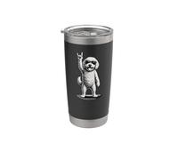 Rock-Music-Dog Doodle Perro Raza Goldendoodle Doodle Perro Vaso térmico de acero inoxidable de doble pared