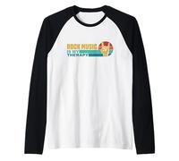 Rock Music es My Therapy Retro Rock and Roll Lover Camiseta Manga Raglan