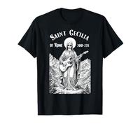 Rock Music Patrona Santa Cecilia Guitarrista Eléctrico Camiseta