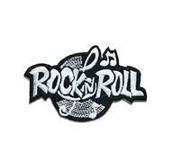 Rock N Roll Biker - Parches Termoadhesivos Bordados Aplique Para Ropa, Tamaño: 9,4 x 5,9 cm