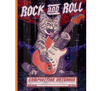 Rock N Roll Cat Aesthetic Notebook: 90s Vintage Inspired Music Theme Journal for Guitarists | Wide Ruled Exercise Book for Songwriting and Notes