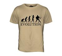 Rock N' Roll Imitador Evolution of Man - Camiseta Hombre Camiseta Top - algodón, Toffee, 100% Ringspun 100% algodón 100% Machine, Hombre, Grande