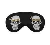 Rock N Roll - Máscara para dormir con diseño de calavera, suave, con los ojos vendados, portátil, con correa ajustable para hombres y mujeres