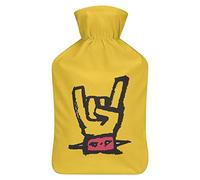 Rock N Roll Skull Hand3 Botella de agua de goma con cubierta de felpa suave, bolsa de agua caliente para invierno, manos y pies, protección contra el frío, 1000 ml