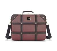 Rock Neceser vintage de carcasa rígida - Aprobado para equipaje de mano, correa extraíble para el hombro y la maleta, cremalleras bloqueables, 29,5 x 37 x 19 cm, 1,3 kg, Burgundy, 37 x 19 x 29.5 cm