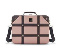 Rock Neceser vintage de carcasa rígida - Aprobado para equipaje de mano, correa extraíble para el hombro y la maleta, cremalleras bloqueables, 29,5 x 37 x 19 cm, 1,3 kg, Pink, 29.5 x 37 x19cm, Vintage