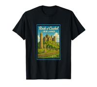 Rock of Cashel Irlanda Vintage Travel Souvenir Art Graphic Camiseta