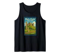 Rock of Cashel Irlanda Vintage Travel Souvenir Art Graphic Camiseta sin Mangas