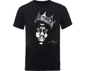 Rock Off Biggie Smalls Notorious B.I.G. BW Crown Face Oficial Camiseta para Hombre (X-Large)