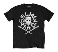 Rock Off Eminem Shady Mask Oficial Camiseta para Hombre (X-Large)