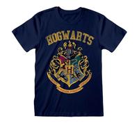 Rock Off Harry Potter Hogwarts Faded Crest - Camiseta para Hombre, Color Azul Marino