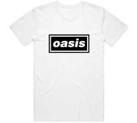 Rock Off Oasis - Camiseta de Manga Corta, diseño de Logotipo clásico, Color Blanco Blanco Blanco S