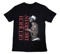 Rock Off officially licensed products 50 Cent Get Rich T Shirt, Negro , XL