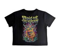 Rock Off officially licensed products Bring Me The Horizon Smoking Dinosaur Crop Top, Negro, S