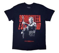Rock Off officially licensed products Bruce Springsteen 24 Guitar Photo T Shirt, navy, M