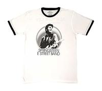 Rock Off officially licensed products Bruce Springsteen Ringer T Shirt NYC Logo Nuevo Oficial Unisex Blanco Talla S, blanco, S