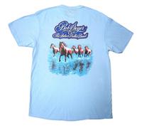 Rock Off officially Licensed Products Camiseta Bob Seger & The Silver Bullet Band Horses, azul claro, L