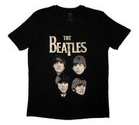 Rock Off officially licensed products Camiseta con logotipo de The Beatles 4 Heads, Negro , XL