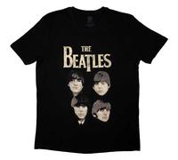 Rock Off officially licensed products Camiseta con logotipo de The Beatles 4 Heads, Negro , XL