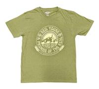 Rock Off officially licensed products Camiseta Neil Young Tractor Seal, verde, L