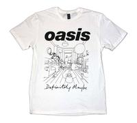 Rock Off officially licensed products Camiseta Oasis Definitely Maybe Line Drawing, blanco, M